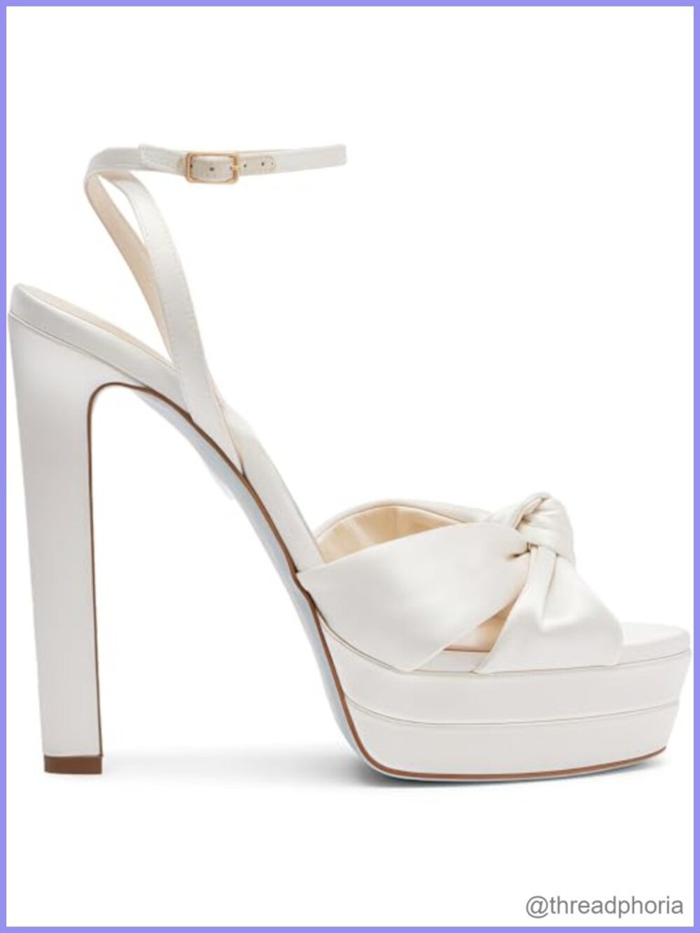 Satin Platform Heeled Sandals Round Open Toe Ankle Strap Chunky High Heels